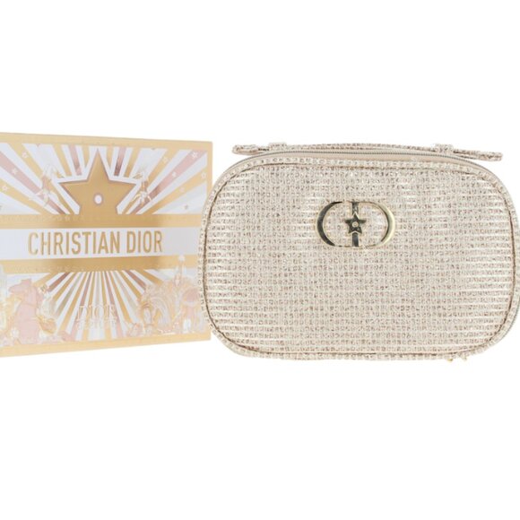 *Dior Beauté Metallic Gold Glitter Cosmetic Case – Limited Edition (Brand New) - Picture 1 of 9